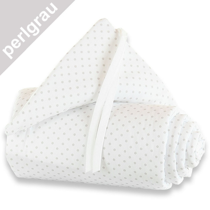 Babybay Maxi-Boxspring fejvd - szrke pttys