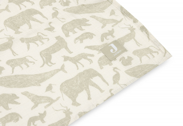 Jollein textilpelenka
 - 115x115 cm Animals Olive Green