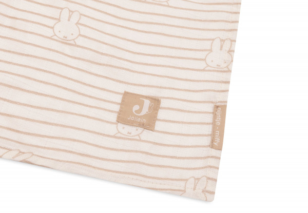 Jollein textilpelenka
 - 115x115 cm Miffy Stripe Biscuit