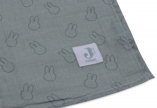 Jollein textilpelenka
 - 115x115 cm Miffy Silhouettes Sea Green