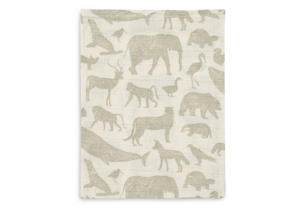 Jollein mosdkeszty muslin
 - Animals Olive Green