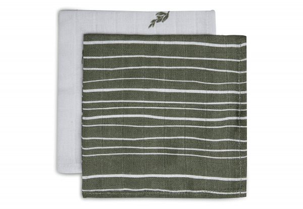 Jollein arctrl muslin
 - Stripe & Olive Leaf Green