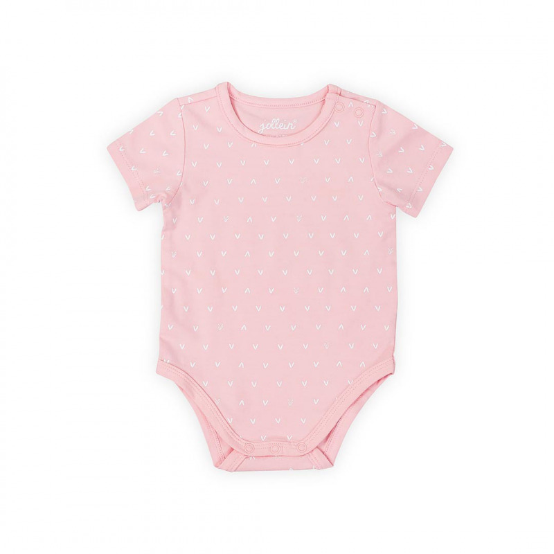 Jollein rvid ujj body - 74/80 Hearts soft pink